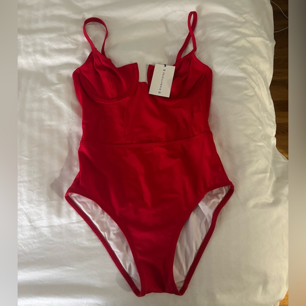 Solid & Striped Red One-Piece